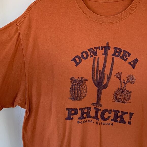 Vintage Sedona, Arizona rust orange Don’t‎ be a prick cactus graphic T-shirt - Picture 3 of 6